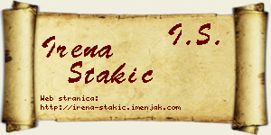Irena Stakić vizit kartica